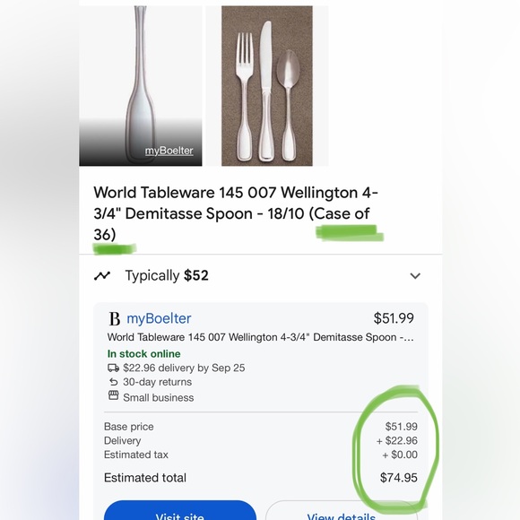 World tableware 145 007 Wellington Demitasse spoon 4.3/4” - Picture 12 of 12